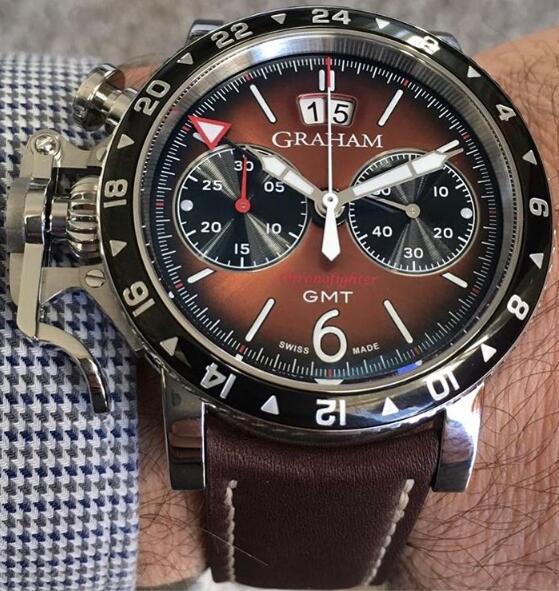 GRAHAM LONDON Chronofighter Vintage GMT Brown 2CVBC.C01A NEW replica watch
